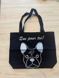Tote bag bouledogue « Je n’ai d’yeux que pour toi »