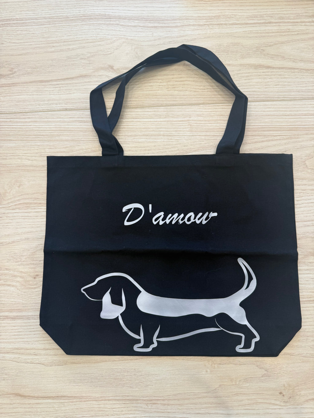 Tote bag Teckel-Basset « longueur d’amour »