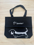 Tote bag Teckel-Basset « longueur d’amour »