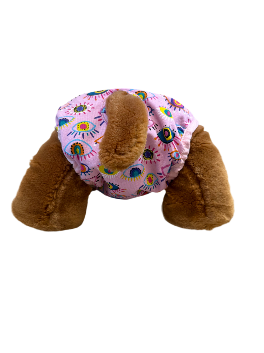 🐾 Culotte lavable pour chien – rose imprimé œil - Confort & Protection - Miss Nuts Accessoires