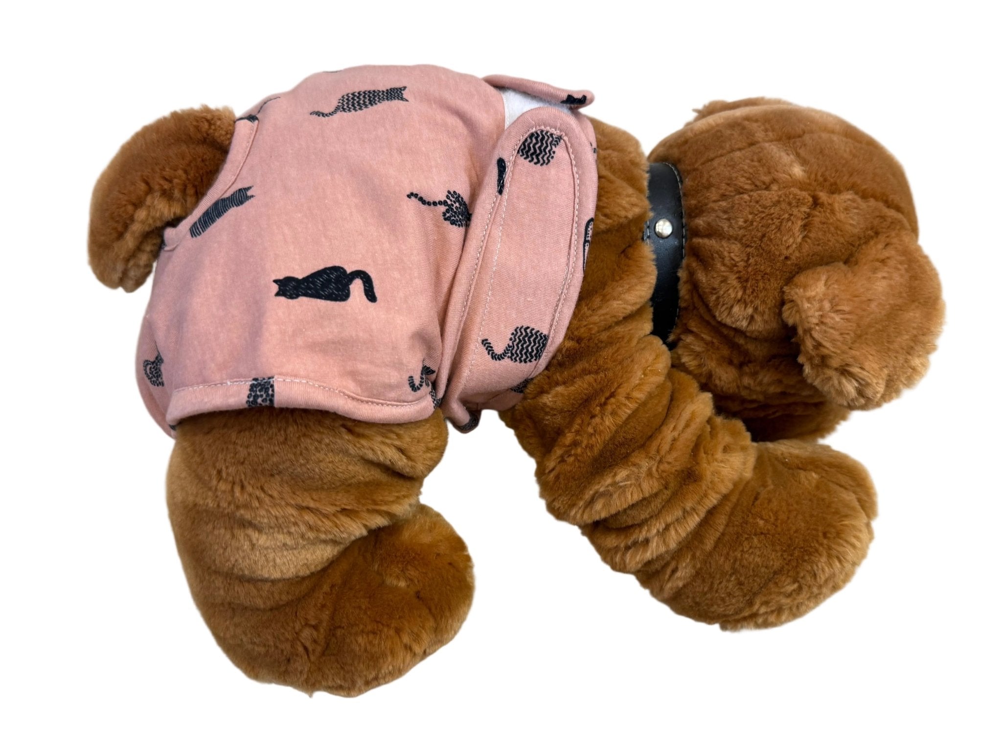 🐾 Culotte lavable pour chien – vieux rose imprimé chat - Miss Nuts Accessoires