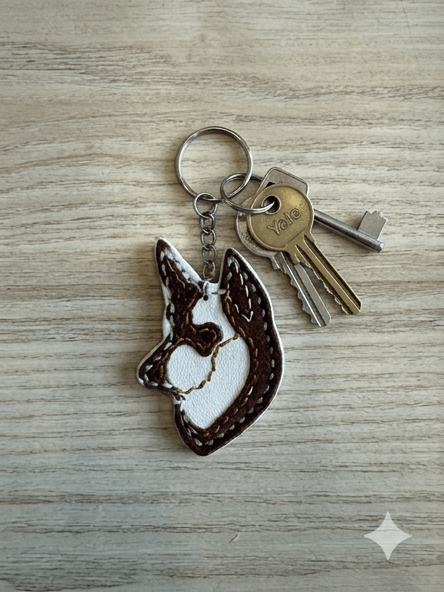Porte clé chien en cuir véritable fait main - Miss Nuts Accessoires