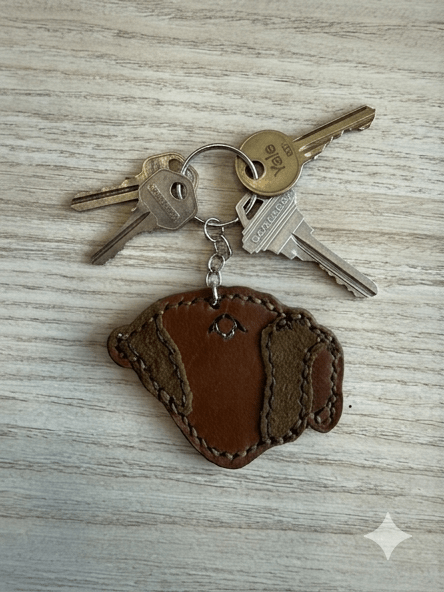 Porte clé chien en cuir véritable fait main - Miss Nuts Accessoires