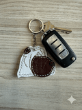 Porte clé chien en cuir véritable fait main - Miss Nuts Accessoires