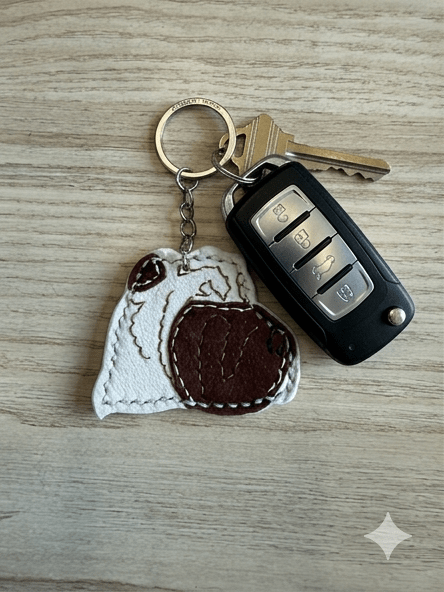 Porte clé chien en cuir véritable fait main - Miss Nuts Accessoires