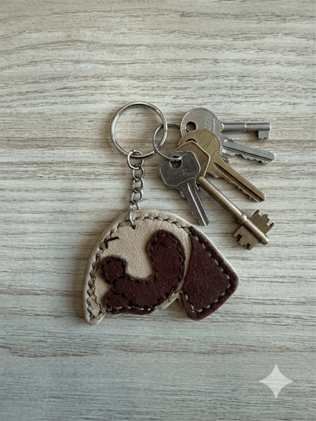 Porte clé chien en cuir véritable fait main - Miss Nuts Accessoires
