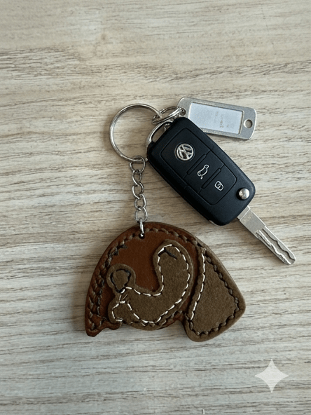 Porte clé chien en cuir véritable fait main - Miss Nuts Accessoires