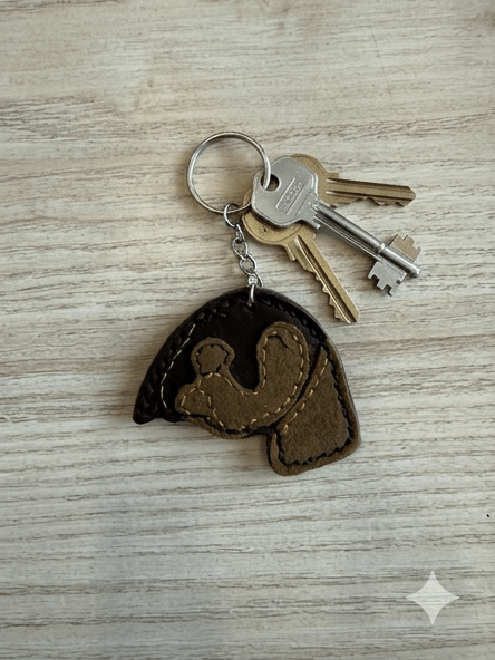 Porte clé chien en cuir véritable fait main - Miss Nuts Accessoires