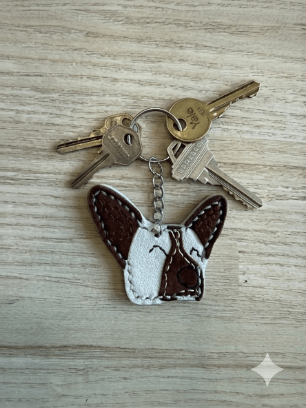 Porte clé chien en cuir véritable fait main - Miss Nuts Accessoires