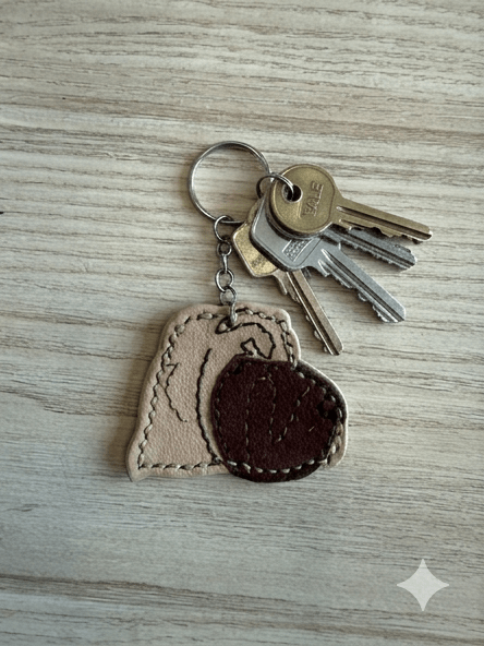 Porte clé chien en cuir véritable fait main - Miss Nuts Accessoires